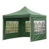 Foişor de grădină pliabil + perete lateral cu fereastră 3x3m - verde