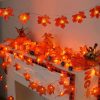 Toamna frunze LED bec rând decorare 40 LED , 8 m alb cald , frunză de arţar