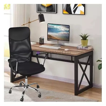 Fotoliu de birou pivotant ergonomic cu spătar înalt şi picioare cromate,