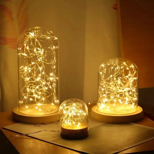 Decorative alb cald 50 LED 5 metri cupru şir de lumini cu baterii
