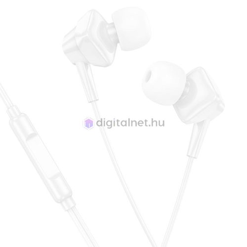 Căşti universale cu fir Hoco Conector Type-C cu microfon, alb