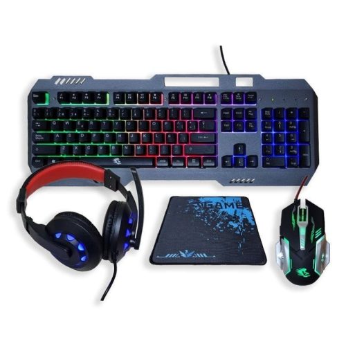 Gamer Set Tastatură Mouse Mousepad Headset RGB lumina