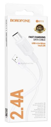 Borofone cablu micro usb 2.4A 100 cm Alb