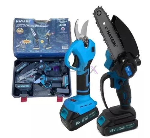 Set de unelte Hayami  Foarfeca de taiat electrica si fierastrau cu lant  Eroul