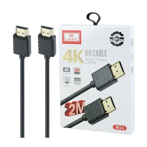 EARLDOM ET-W24 Cablu HDMI placat cu aur 2 metri - negru