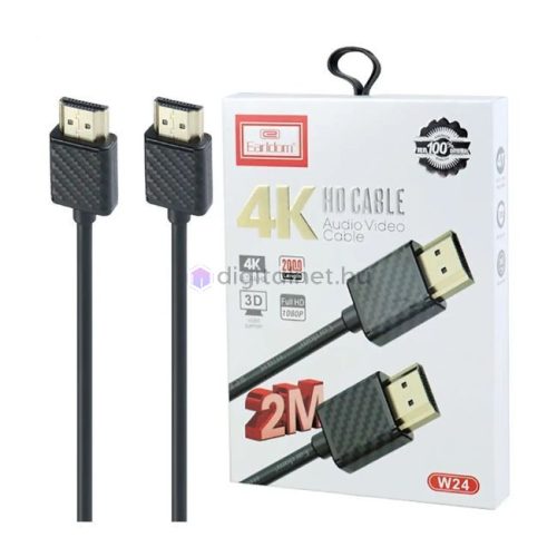 EARLDOM ET-W24 Cablu HDMI placat cu aur 2 metri - negru