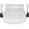 Scaun pivotant alb - piele ecologică, înălţime reglabilă, funcţie TILT, ergonomi