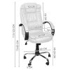 Scaun pivotant alb - piele ecologică, înălţime reglabilă, funcţie TILT, ergonomi
