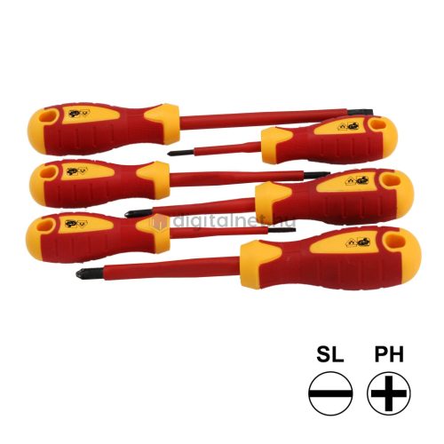 Set şurubelniţe izolate VDE, 6 buc, SL & PH, 1000V, certificat IEC 60900