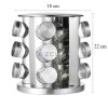 Suport rotativ pentru condimente cu 12 borcane - Oţel inoxidabil, 22 cm