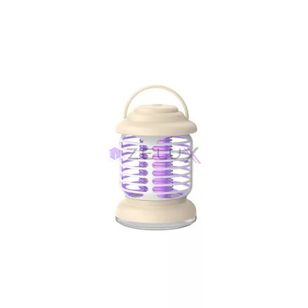 Capcana de tantari cu lampa LED - 3 in 1, portabila, bej, cu acumulator 1200 mAh