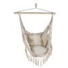 Scaun suspendat stil brazilian din bumbac, culoare bej, cu 2 perne - capacitate