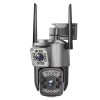 Cameră IP de exterior cu lentilă dublă, zoom 10X, viziune nocturnă, rotire 350°,