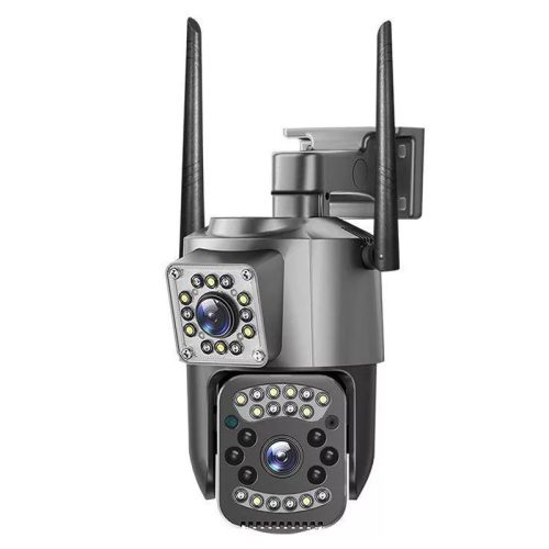 Cameră IP de exterior cu lentilă dublă, zoom 10X, viziune nocturnă, rotire 350°,