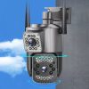 Cameră IP de exterior cu lentilă dublă, zoom 10X, viziune nocturnă, rotire 350°,