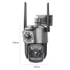 Cameră IP de exterior cu lentilă dublă, zoom 10X, viziune nocturnă, rotire 350°,