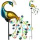 Lampa solara decorativa cu paun - 40 LED, IP44, senzor de amurg, panou rotativ,