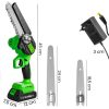 Fierăstrău electric cu lanţ, mini, cu acumulator 1000W, 6" şi 8" şină, 2 bateri