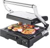 Deluxe Grătar electric 2000W 3 funcţii plăci reglabile, antiaderente, cu spatulă