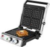 Grătar electric şi aparat de gofre 2000W 4 moduri de gătire, antiaderent,