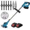 Set maşină de tuns iarba şi trimmer electric fără fir, cu 2 baterii, mai multe