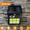 Reflector LED solar cu senzor de mişcare şi telecomandă panou dual, 3 moduri de