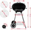 Grătar de grădină cu cărbune GrillMaster cu capac model mobil, pe roţi, cu raf