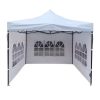 Pavilion pliabil de grădină cu perete lateral cu fereastră, dimensiune 3x3m alb