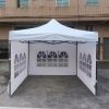 Pavilion pliabil de grădină cu perete lateral cu fereastră, dimensiune 3x3m alb