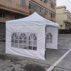Pavilion pliabil de grădină cu perete lateral cu fereastră, dimensiune 3x3m alb