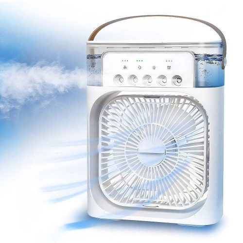 Ventilator de masă cu pulverizare, rezervor 600 ml, 3 trepte, iluminare LED, ali