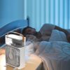 Ventilator de masă cu pulverizare, rezervor 600 ml, 3 trepte, iluminare LED, ali