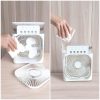 Ventilator de masă cu pulverizare, rezervor 600 ml, 3 trepte, iluminare LED, ali