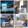 Ventilator de masă cu pulverizare, rezervor 600 ml, 3 trepte, iluminare LED, ali