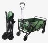 Cărucior de grădină pliabil verde, ideal pentru plajă, grădină şi cumpărături
