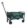 Cărucior de grădină pliabil verde, ideal pentru plajă, grădină şi cumpărături
