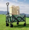 Cărucior de grădină pliabil verde, ideal pentru plajă, grădină şi cumpărături