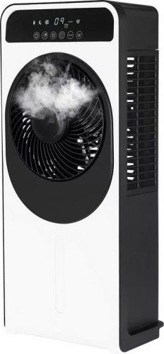 Ventilator de podea 2 în 1 cu generator de ceaţă 12 viteze, afişaj LED, teleco
