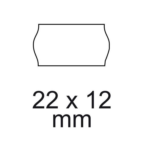 Bandă de stabilire a preţurilor Alb 1 rând 14,5m (22x12mm) 1200pcs/roll