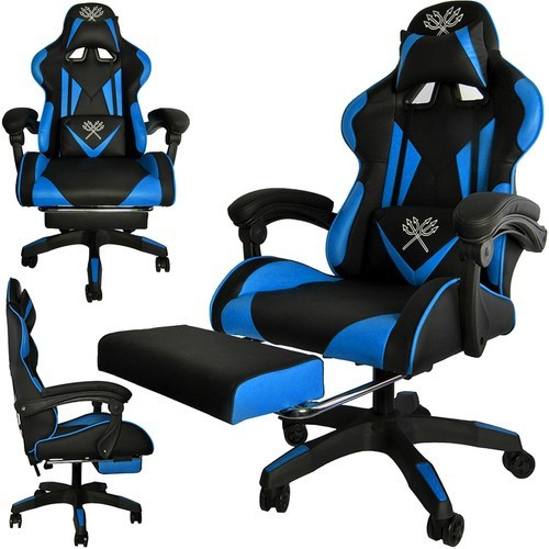 Scaun Gamer cu tapiţerie din piele ecologică, suport pentru picioare, capacitate
