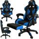 Scaun Gamer cu tapiţerie din piele ecologică, suport pentru picioare, capacitate