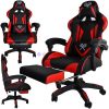 Scaun Gamer cu tapiţerie din piele ecologică, suport pentru picioare, capacitate