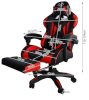 Scaun Gamer cu tapiţerie din piele ecologică, suport pentru picioare, capacitate