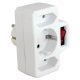 Distribuţie cu 3 căi cu comutator, 2x Euro 2.5A + 1x Schuko 16A, megol de econom