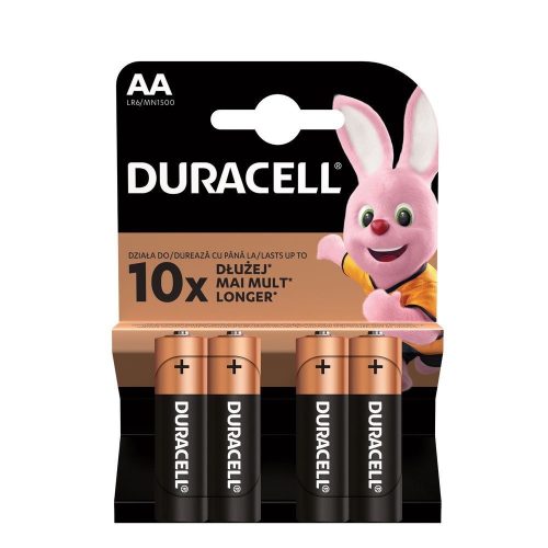 Duracell Baterie alcalină de bază pentru creion AA (MN1500) LR6 (1.5V) B4