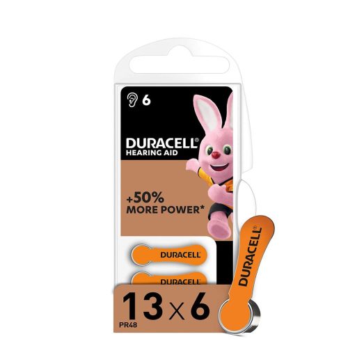 Baterie Duracell pentru aparate auditive DA13 0%Hg (1.45V) B6