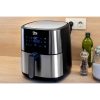 Air Fryer 8 litri XXXL, friteuză cu aer cald cu afişaj, INOX -1800W