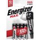 Energizer MAX Long Life AAA Micro Baterie LR03 B4