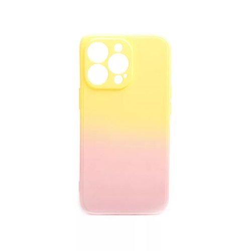 Culoare-transparent galben-roz cauciuc TPU caz iPhone 13 Pro TJ