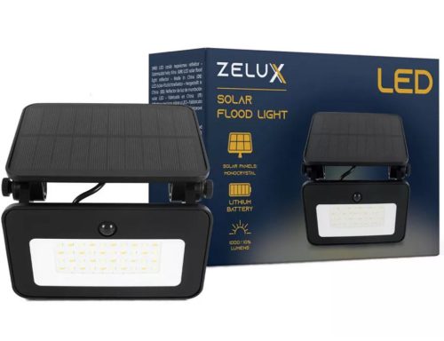 Zelux Led proiector solar cu baterie, 1000lm, CCT (3000K-4000K-6500K)